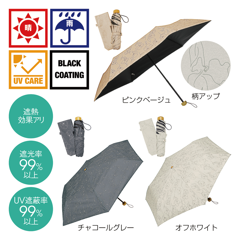 ラインフルール 晴雨兼用折りたたみ傘　「完売」