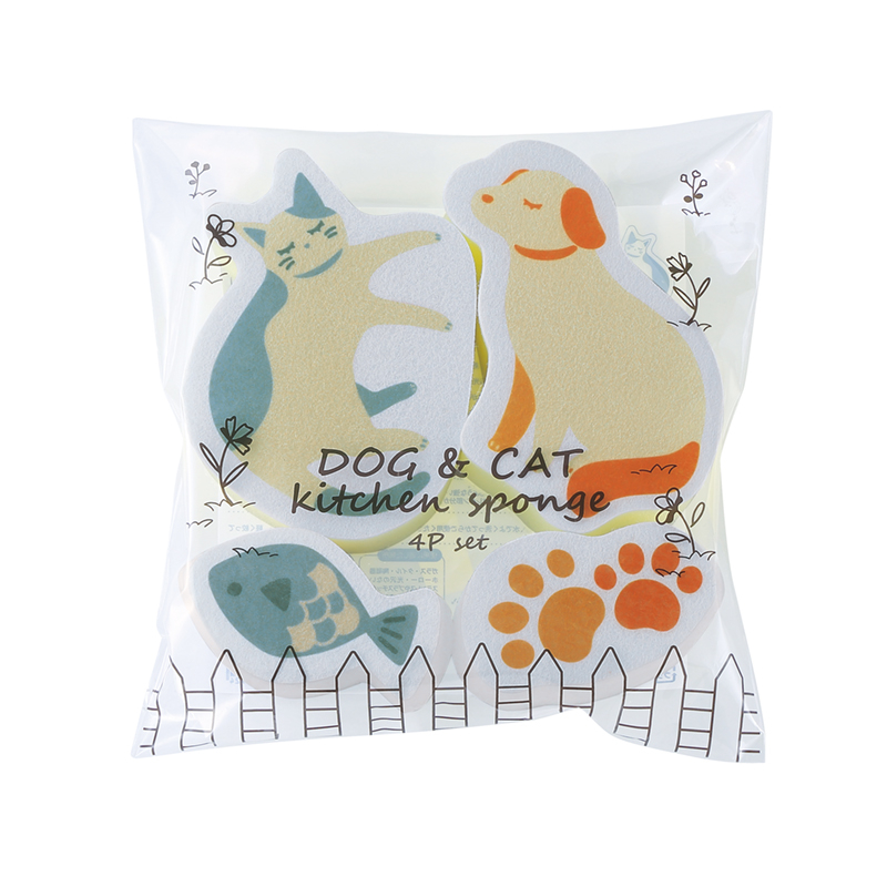DOG＆CATキッチンスポンジ4Pセット