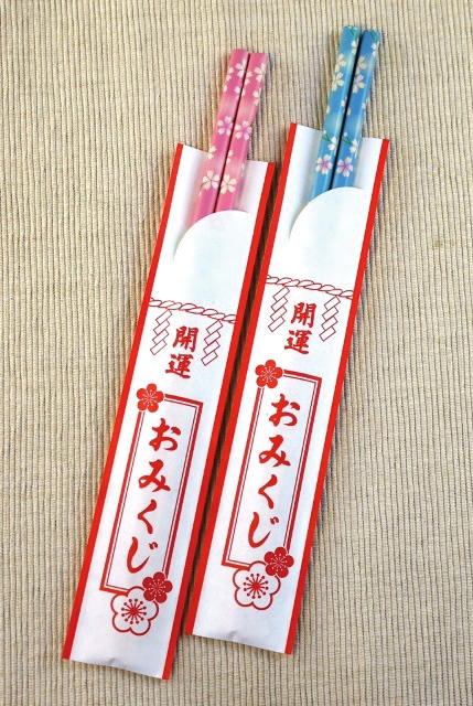 開運さくら箸おみくじ袋付１膳