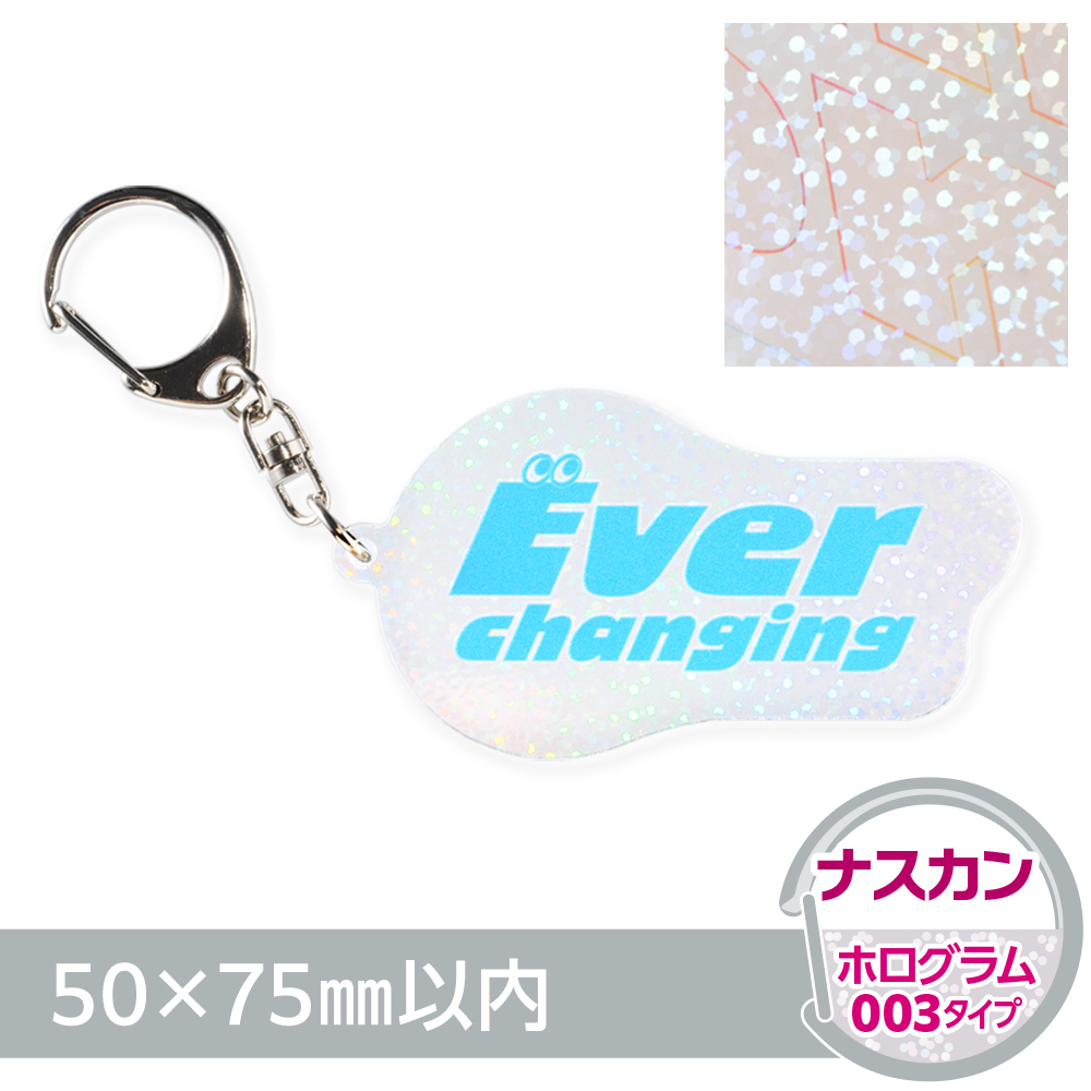 ホログラム003　アクリルキーホルダー　ナスカン（片面印刷タイプ）オリジナル形状50×75mm以内