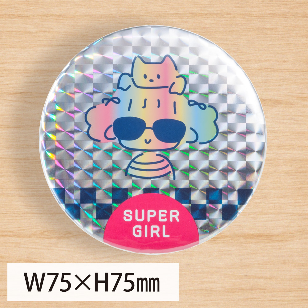 ホログラム缶バッジ安全ピンΦ75mm