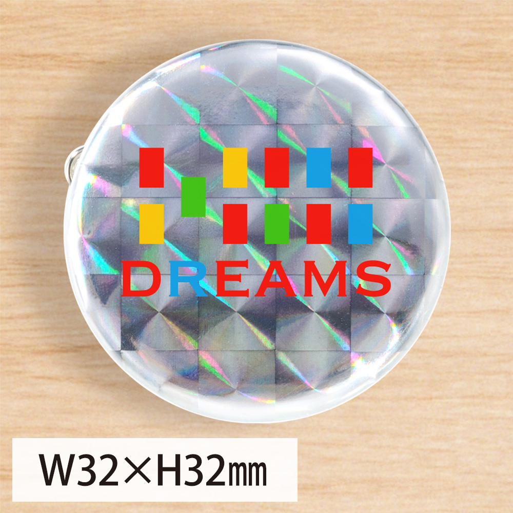 ホログラム缶バッジクリップピンΦ32mm